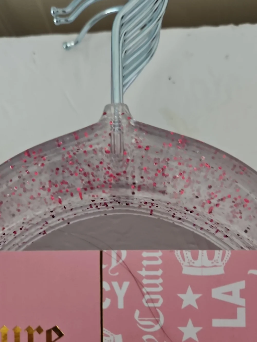 Juicy Couture NWT Pink Speckled Clear Hangers